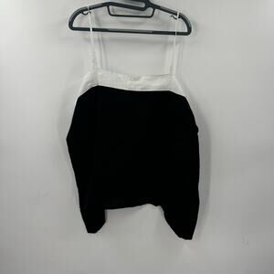NWT DKNY Black and white linen tank top
